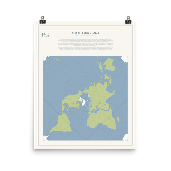 Map Men Poster - Peirce Projection