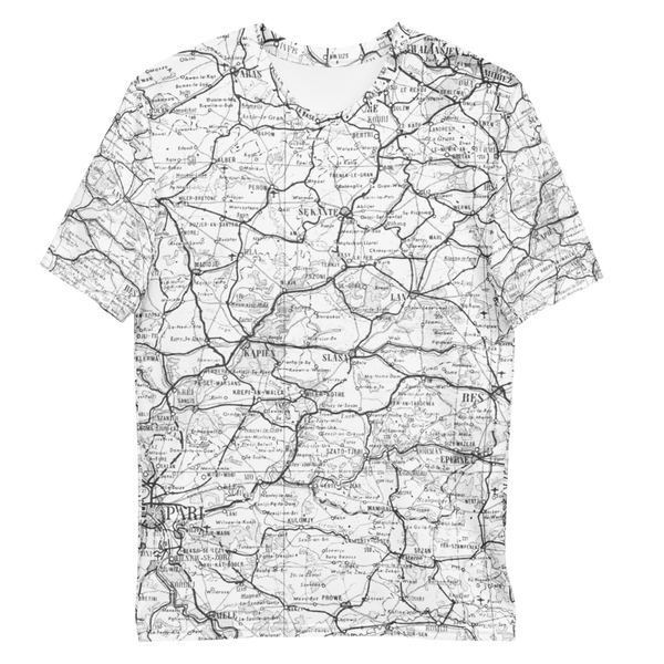 All Over Print T-Shirt - road map (white)