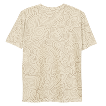 Load image into Gallery viewer, All Over Print T-Shirt - topographical map (beige)