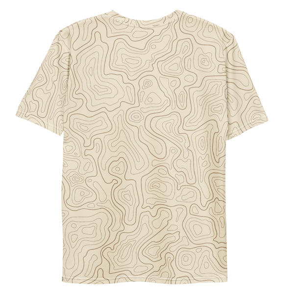 All Over Print T-Shirt - topographical map (beige)