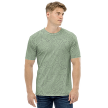 Load image into Gallery viewer, All Over Print T-Shirt - topographical map (green)
