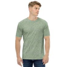 Load image into Gallery viewer, All Over Print T-Shirt - topographical map (green)