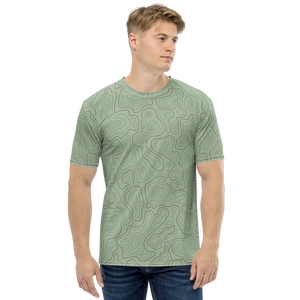 All Over Print T-Shirt - topographical map (green)