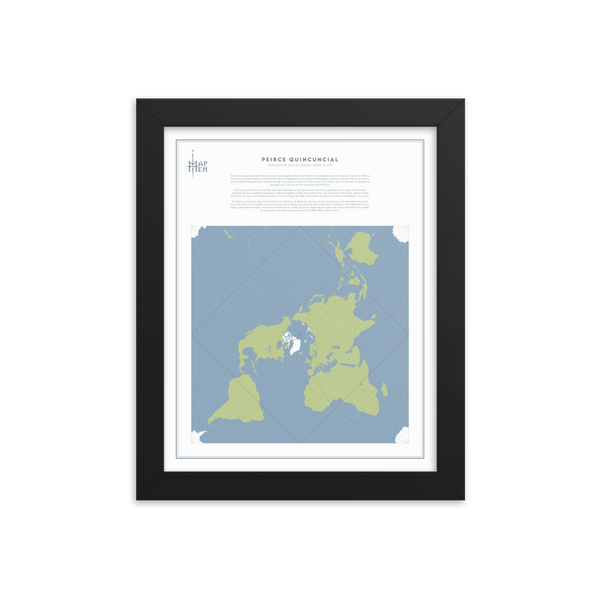 Map Men Framed Map - Peirce Projection