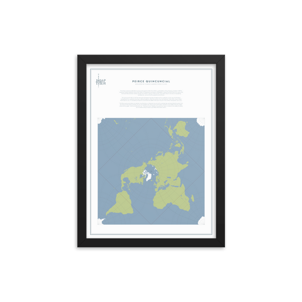 Map Men Framed Map - Peirce Projection