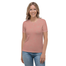Load image into Gallery viewer, All Over Print T-Shirt - topographical map (pink)