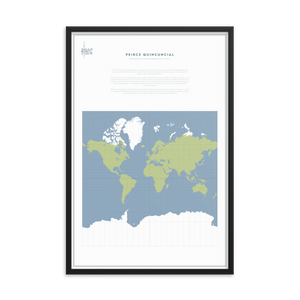 Map Men Framed Map - Mercator Projection