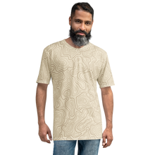 Load image into Gallery viewer, All Over Print T-Shirt - topographical map (beige)