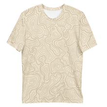 Load image into Gallery viewer, All Over Print T-Shirt - topographical map (beige)