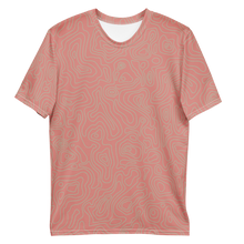 Load image into Gallery viewer, All Over Print T-Shirt - topographical map (pink)