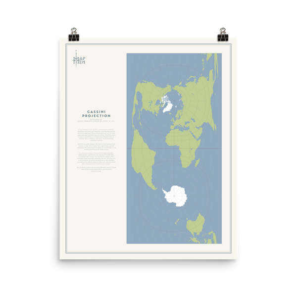 Map Men Poster - Cassini Projection