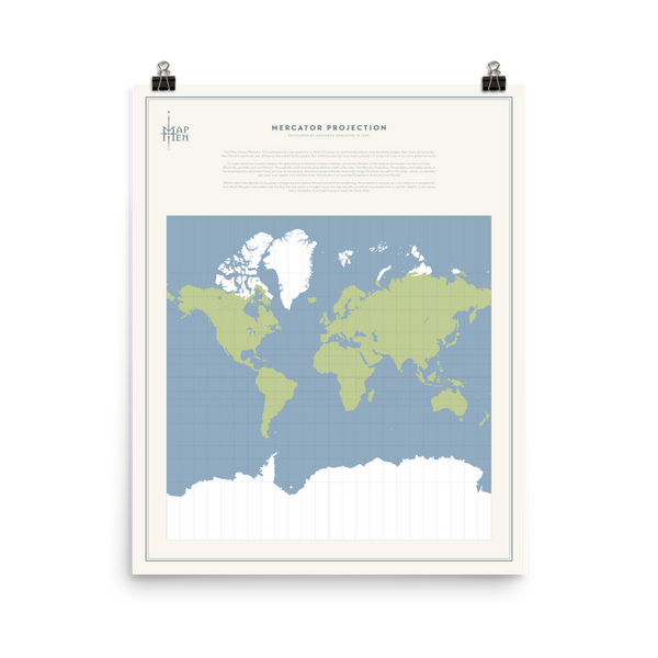 Map Men Poster - Mercator Projection