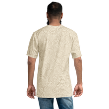 Load image into Gallery viewer, All Over Print T-Shirt - topographical map (beige)