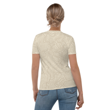 Load image into Gallery viewer, All Over Print T-Shirt - topographical map (beige)