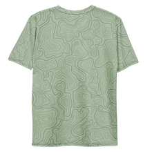 Load image into Gallery viewer, All Over Print T-Shirt - topographical map (green)