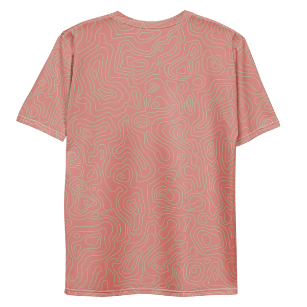 All Over Print T-Shirt - topographical map (pink)