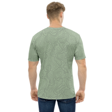 Load image into Gallery viewer, All Over Print T-Shirt - topographical map (green)
