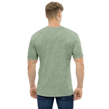Load image into Gallery viewer, All Over Print T-Shirt - topographical map (green)
