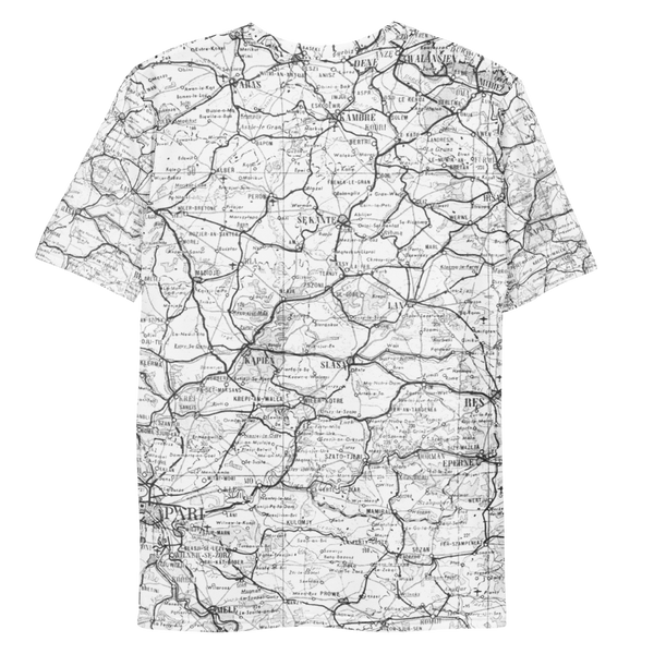 All Over Print T-Shirt - road map (white)