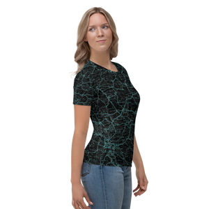 All Over Print T-Shirt - road map (green)