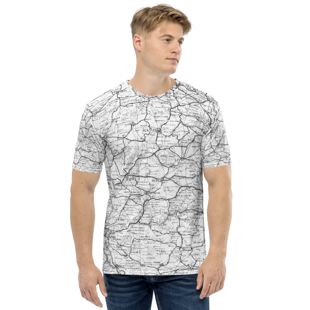 All Over Print T-Shirt - road map (white)