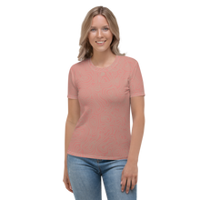Load image into Gallery viewer, All Over Print T-Shirt - topographical map (pink)
