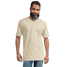 Load image into Gallery viewer, All Over Print T-Shirt - topographical map (beige)
