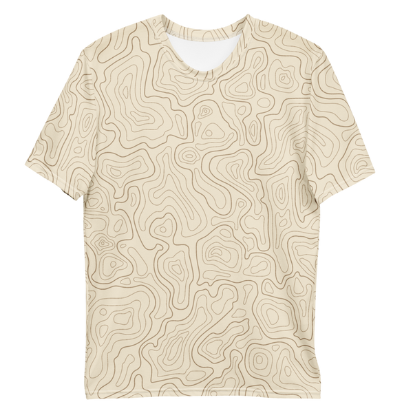 All Over Print T-Shirt - topographical map (beige)