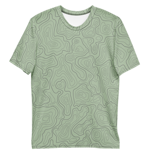 All Over Print T-Shirt - topographical map (green)