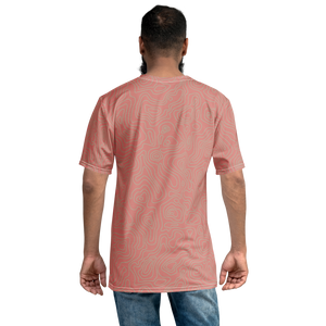 All Over Print T-Shirt - topographical map (pink)