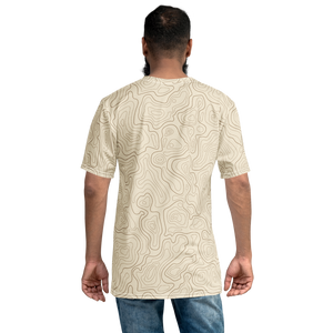 All Over Print T-Shirt - topographical map (beige)