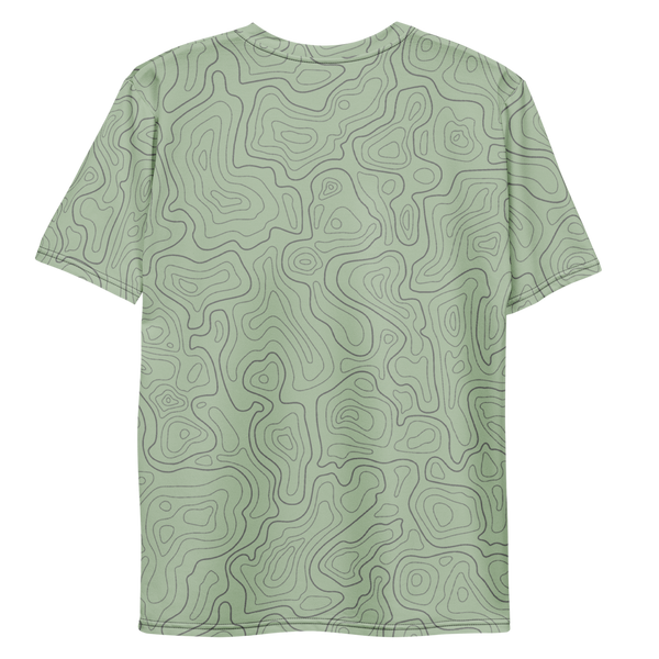 All Over Print T-Shirt - topographical map (green)